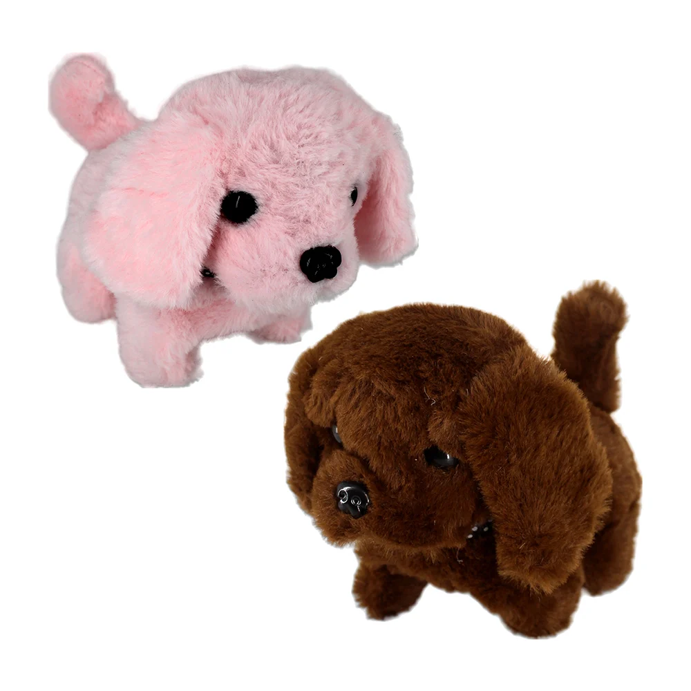 Juguete de peluche en forma de perro pequeño con movimiento 14cm, variedad de colores / dzg-9