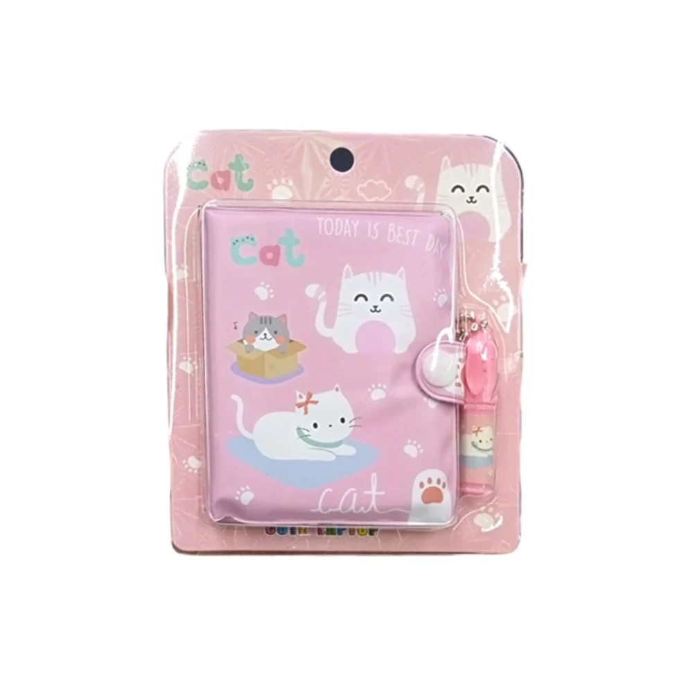 1pza Diario libreta pequeña de broche con mini pluma, variedad de diseños / 581126 / yqs-17-18