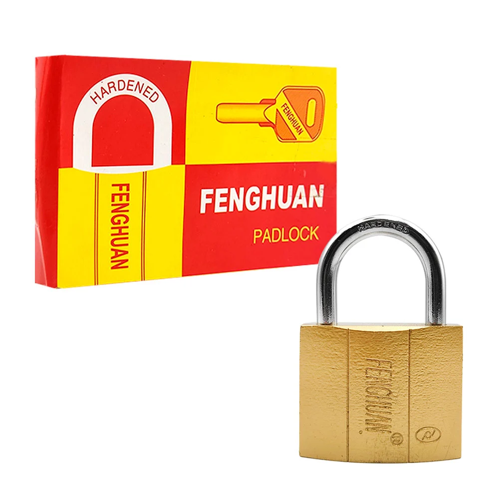 Candado fenghuan de 63mm con gancho medio, resistencia media al corte + juego de llaves en media luna / e163 / e1-63