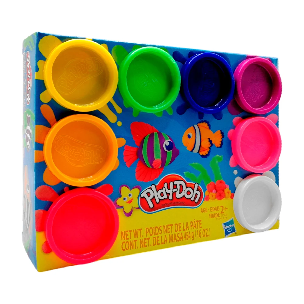 Paquete con 8 masas moldeables play-doh 454g, variedad de colores / e5044