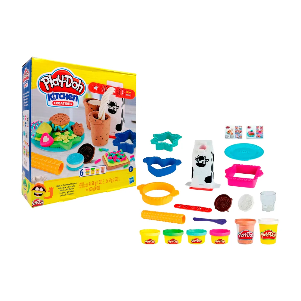 Set kitchen creations de 4 - 8 masas moldeables play-doh + moldes y accesorios, variedad de modelos / e5112 / e6686 / play doh cocina / set de jugos