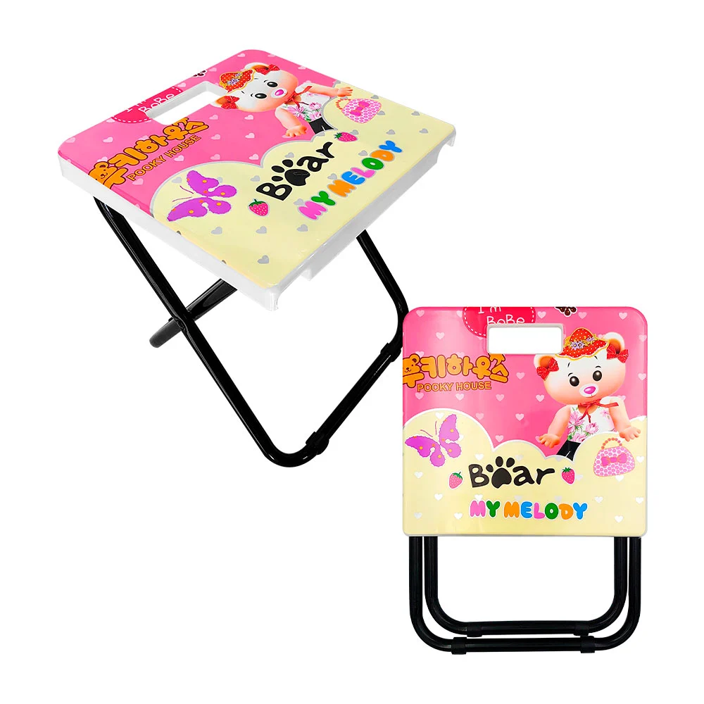 Banco plegable pequeño, cuadrado, de plástico, con agarradera y estampado de animal kawaii, variedad de diseños / my melody / 24×22.7×24.6cms