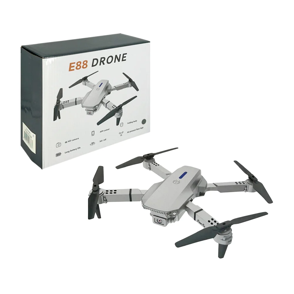 Dron e88 con cuatro hélices y control remoto, variedad de colores / e88 drone