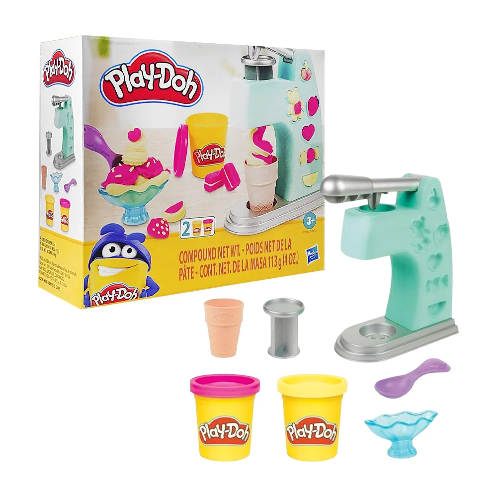 Set de 2 masas play-doh + máquina para hacer helados, variedad de accesorios / e9368-e4902