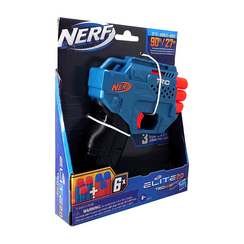 Pistola nerf elite 2.0 trio td-3 con alcance de 27m + 6 dardos / e9954