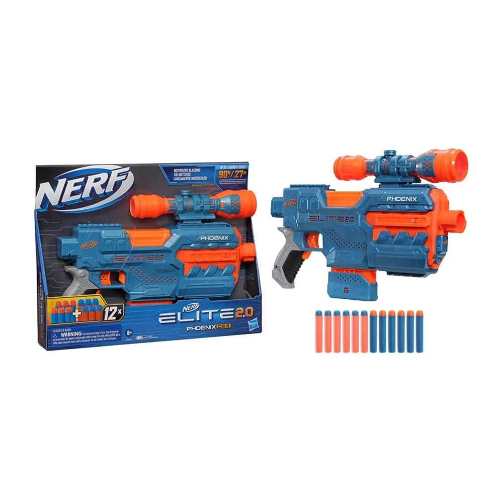Pistola de dardos nerf elite 2.0 phoenix cs-6 con 12 dardos / e9961