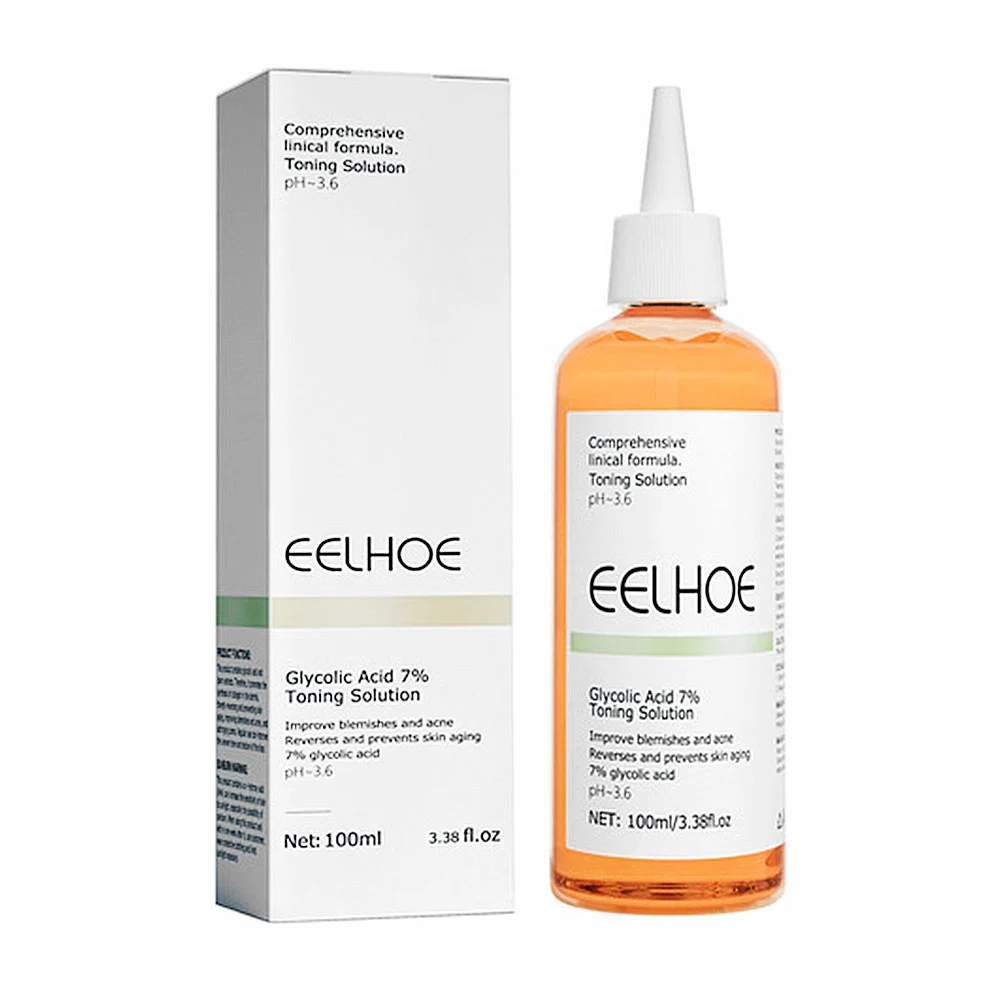 Tónico facial limpiador eelhoe con extracto de ácido glicólico al 7%, 100ml / ee012212213