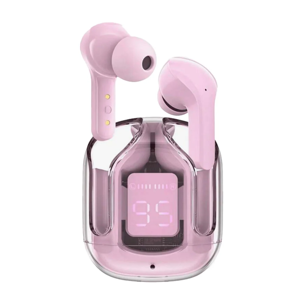 Audífonos inalámbricos de conexión bluetooth 5.3 con estuche de carga con cubierta transparente, indicador de batería y carga usb / ultrapods max / st-w126 / tr-6068