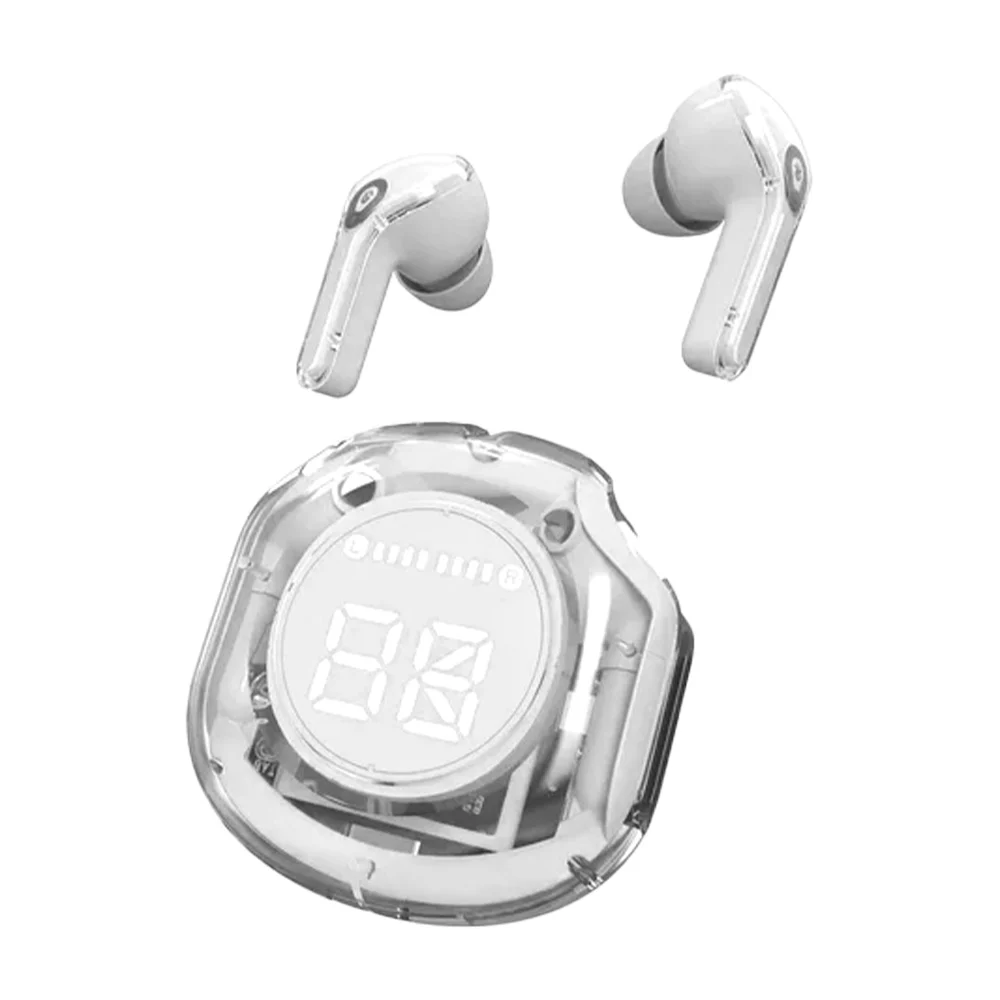 Audífonos bluetooth inalámbricos con estuche de carga transparente y luces rgb / ultrapods pro 5.3 / st-w127