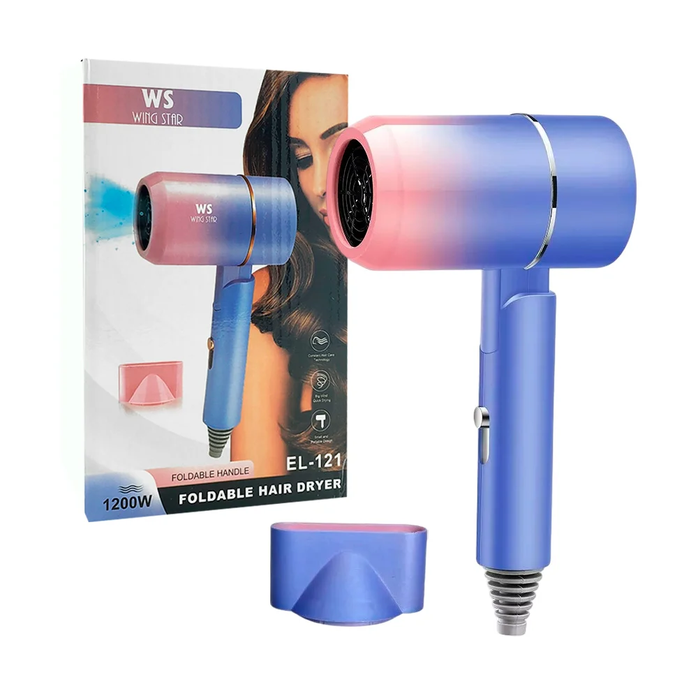 Mini secadora ws eléctrica portátil para cabello, 1200w / wing star / el-121