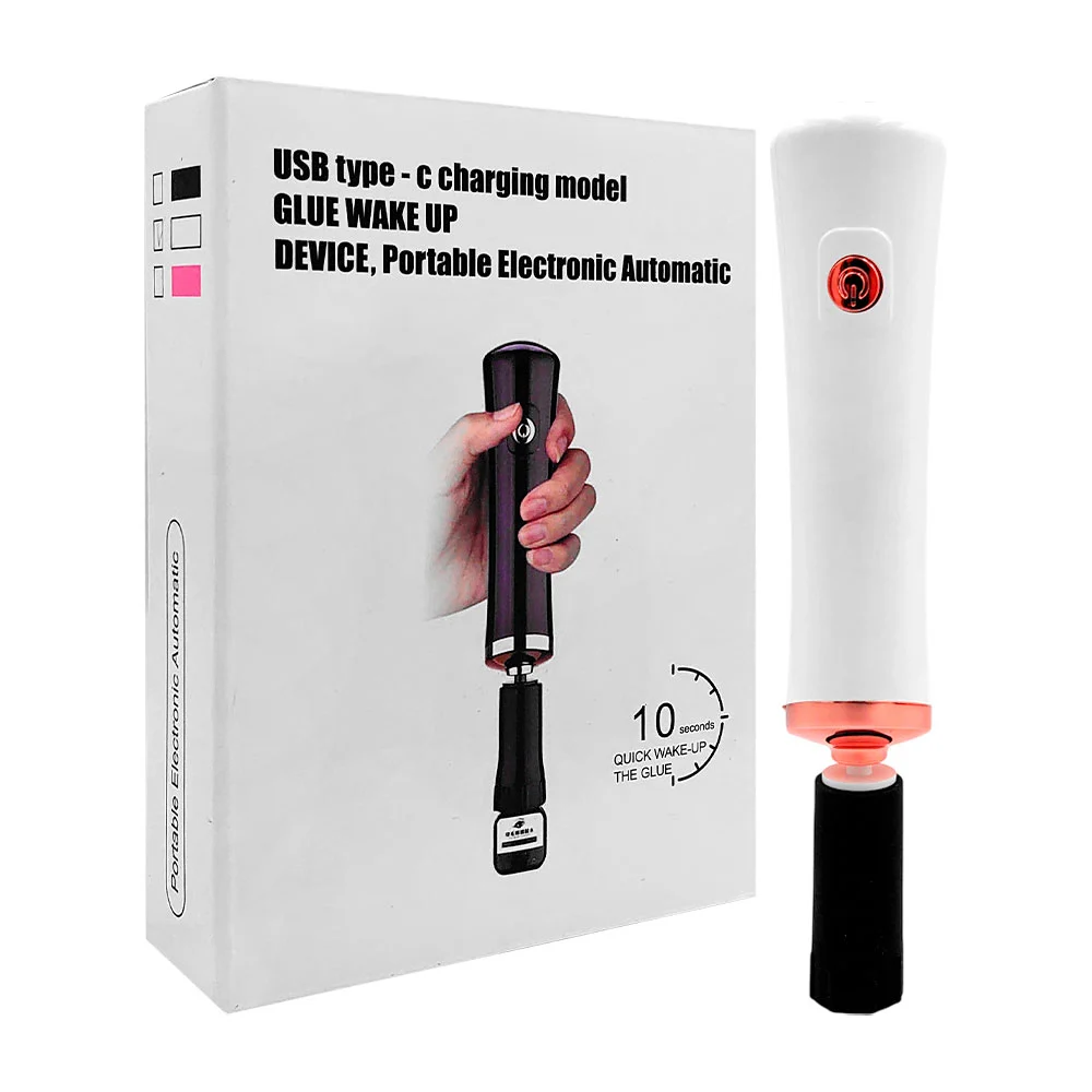 Agitador eléctrico de pegamento para pestañas recargable con 6 cabezales de silicona y 2 adaptadores, variedad de colores / el-357r / el-357usb / glue makeup device / 000880