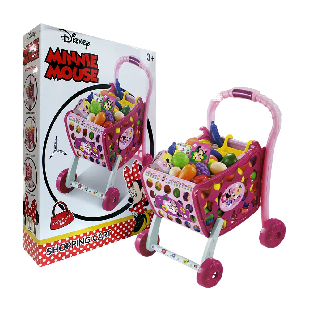 Carrito de compras de juguete ajustable con diseño de minnie mouse y accesorios / Disney / eods008-903