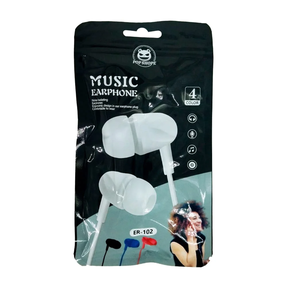 Audífonos alámbricos manos libres con entrada auxiliar 3.5mm, variedad de colores / music earphone / er-102