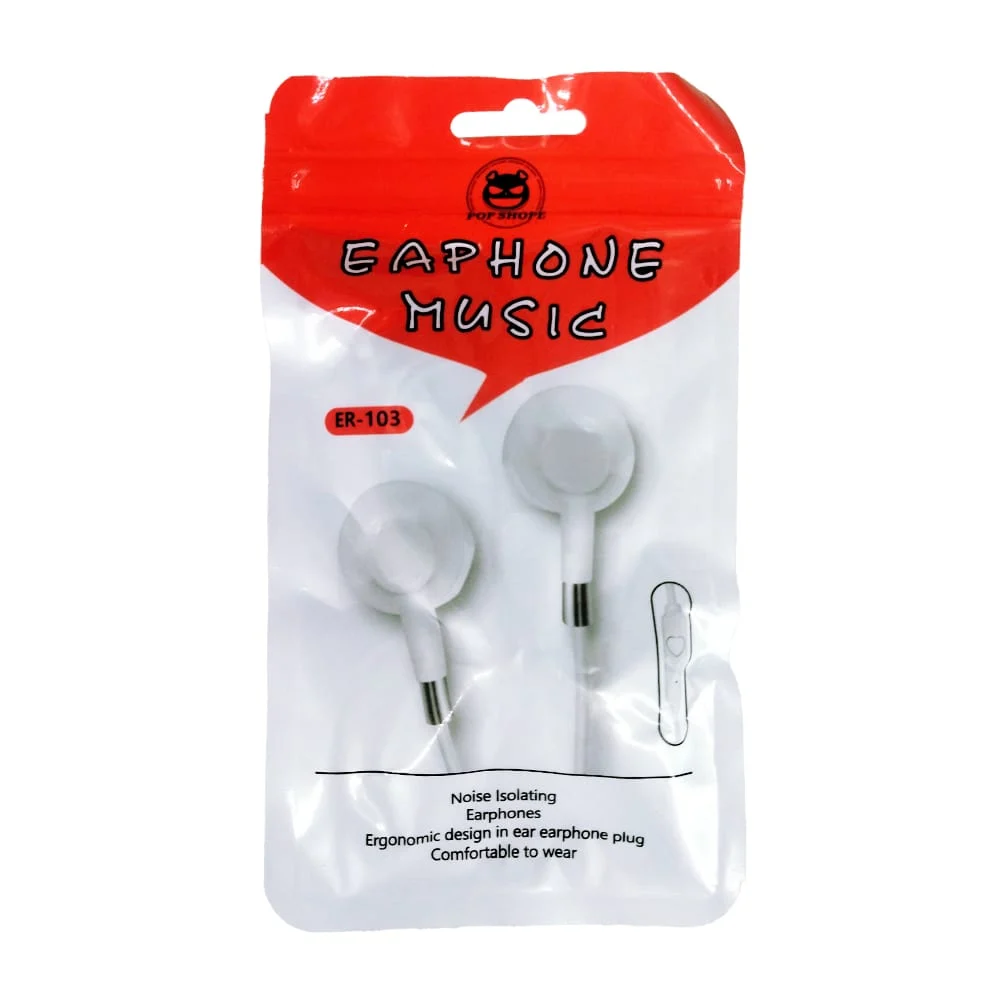 Audífonos alámbricos manos libres con entrada auxiliar 3.5mm, variedad de colores / eaphone music / er-103