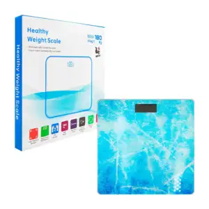 Báscula digital de cristal con diseño estampado capacidad de 180kg, v…