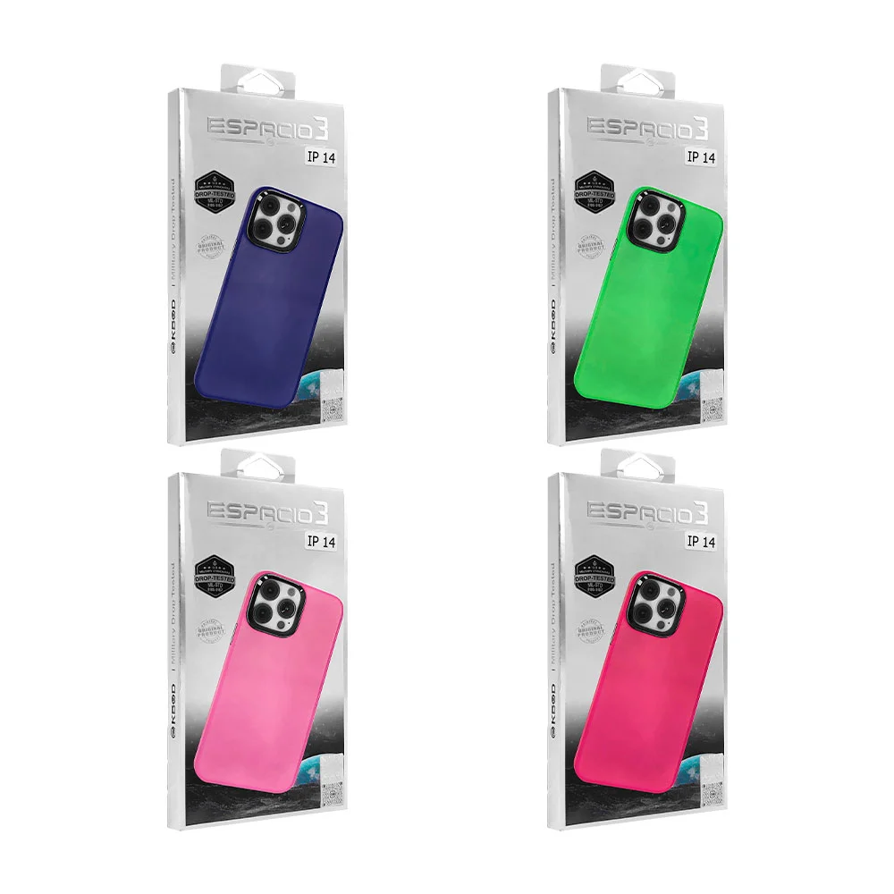 1pza Funda de plástico para iphone y samsung, traslúcida, lisa, con marco de tipo goma suave, variedad de colores / kbod / ip / enjoy life