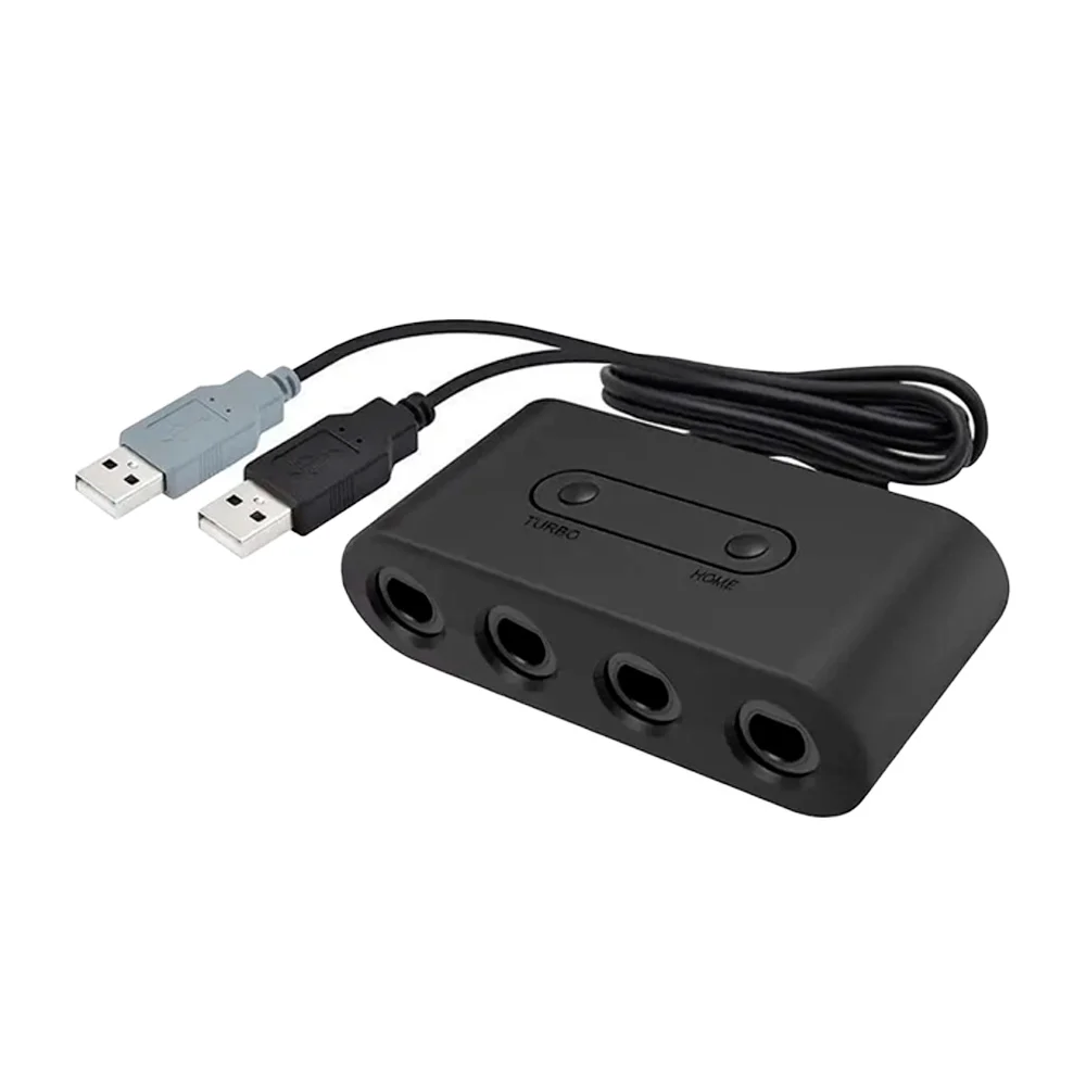 Convertidor / adaptador 3 en 1 con 4 conectores para controles de game cube y 2 puertos usb / gc controller adapter / eva-y / ev12