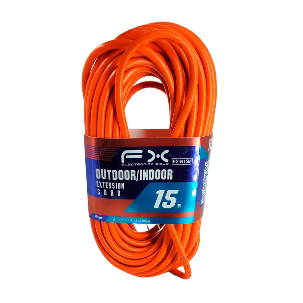 Extensión naranja outdoor indoor de uso rudo 50ft-15m con 3 contactos / chs15 / fx / ex-n15m