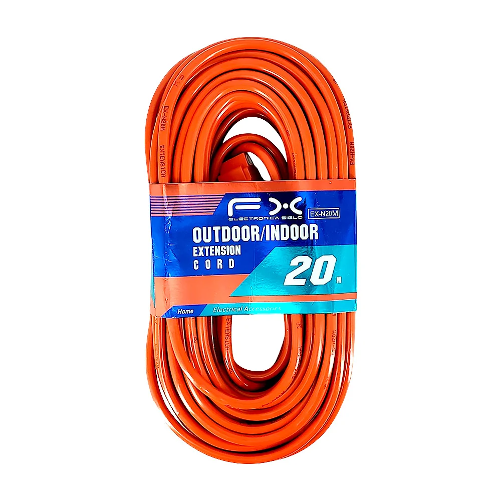 Extensión naranja eléctrica outdoor indoor fx de uso rudo con 20 metros / ex-n20m