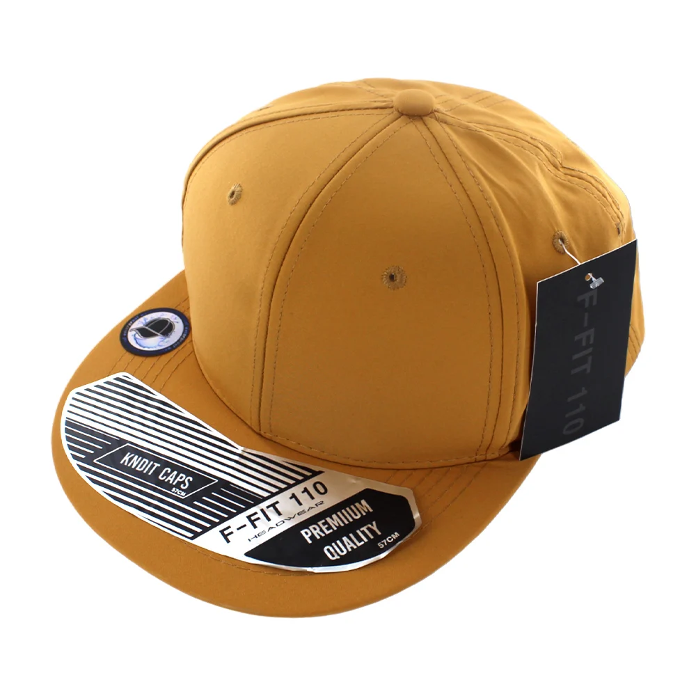 Gorra cachucha lisa f-fit 110 premium lisa impermeable ajustable de visera plana, variedad de colores