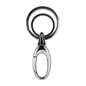 Llavero con gancho metálico y doble aro para llaves / key clasp