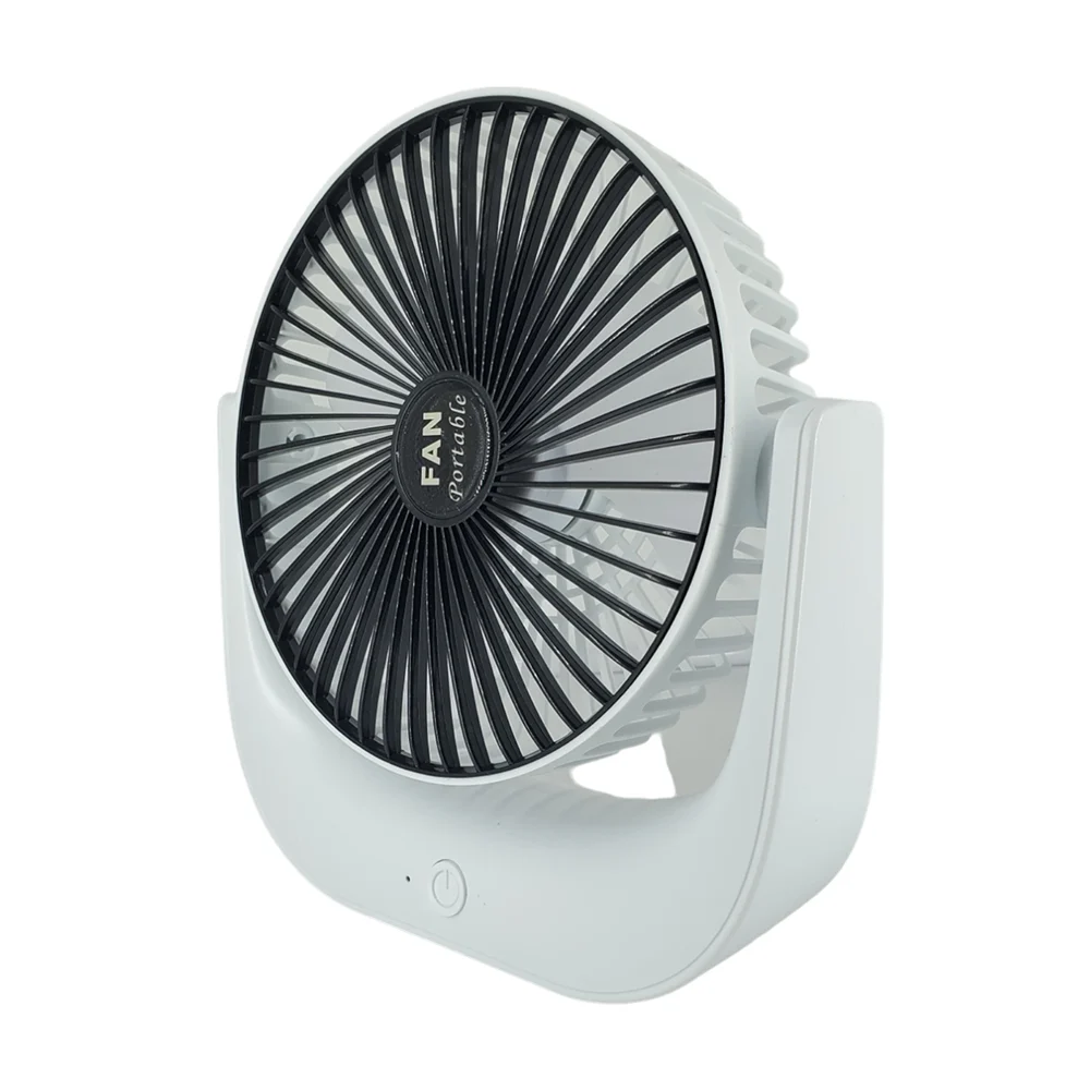 Ventilador redondo recargable con 3 velocidades y base para escritorio, variedad de colores / fan portable