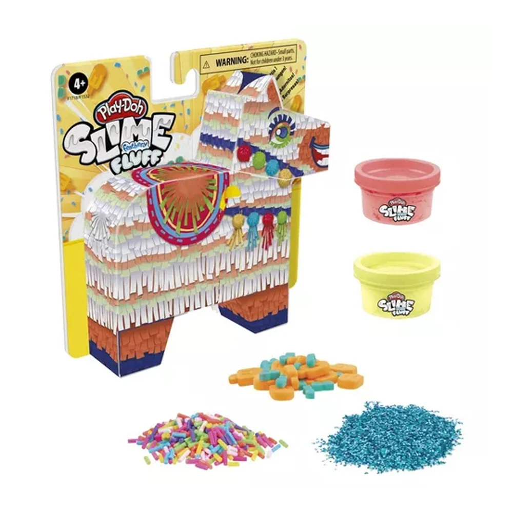 Set 2 masas play-doh slime feathery fluff con diseño de piñata + sorpresas / f1532