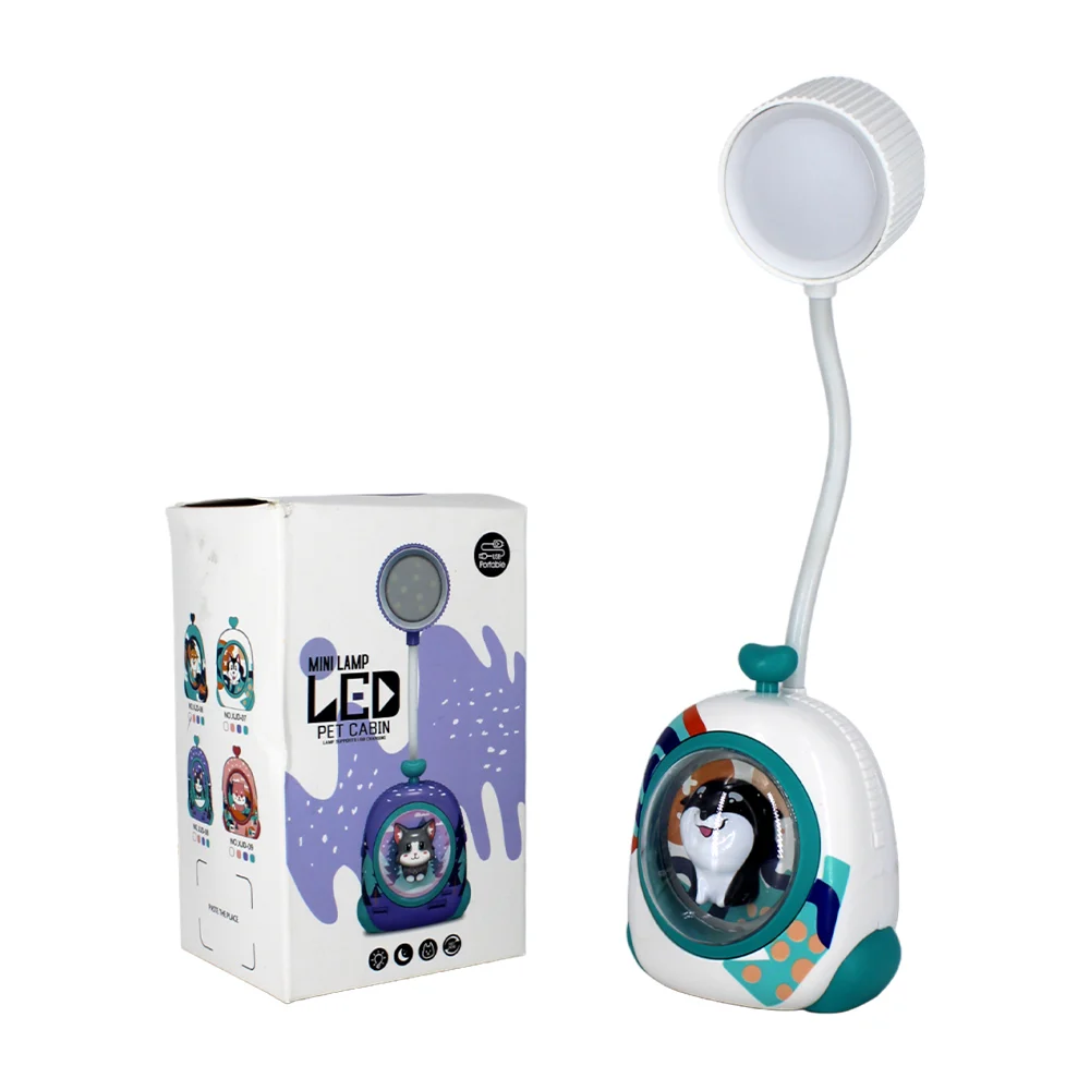 Lámpara portátil con diseño de animalito encapsulado para escritorio, variedad de diseños / led pet cabin f202