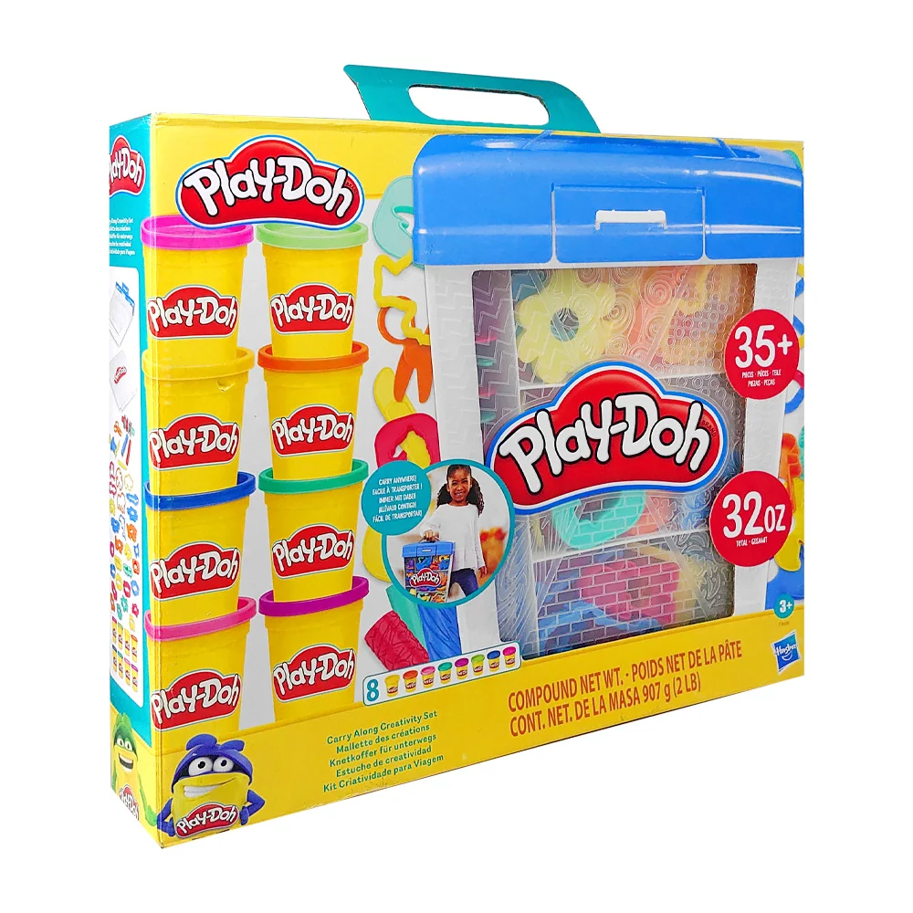 Estuche de creatividad play-doh con 8 masitas y 35 moldes de diversas formas / f3605
