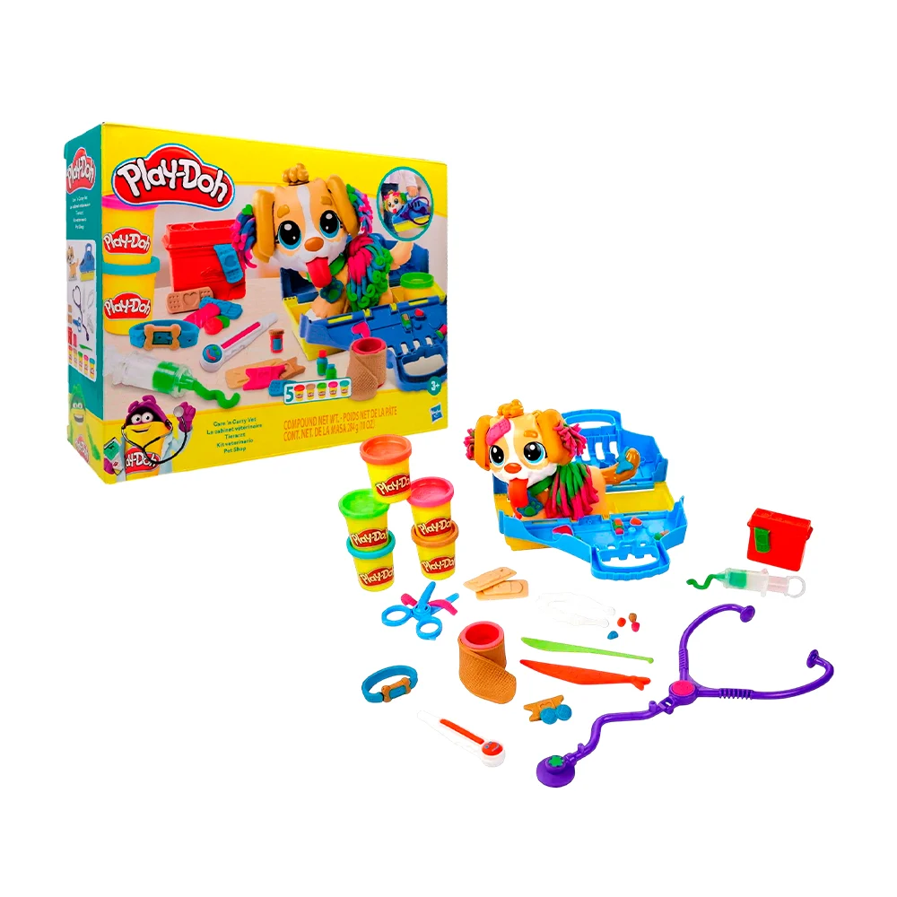 Kit de 5 masas moldeables play-doh con accesorios de veterinario, variedad de modelos / f6339