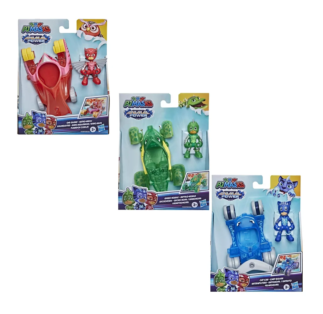 Set pj masks - animal power con mini figura y vehículo, variedad de modelos / f5339