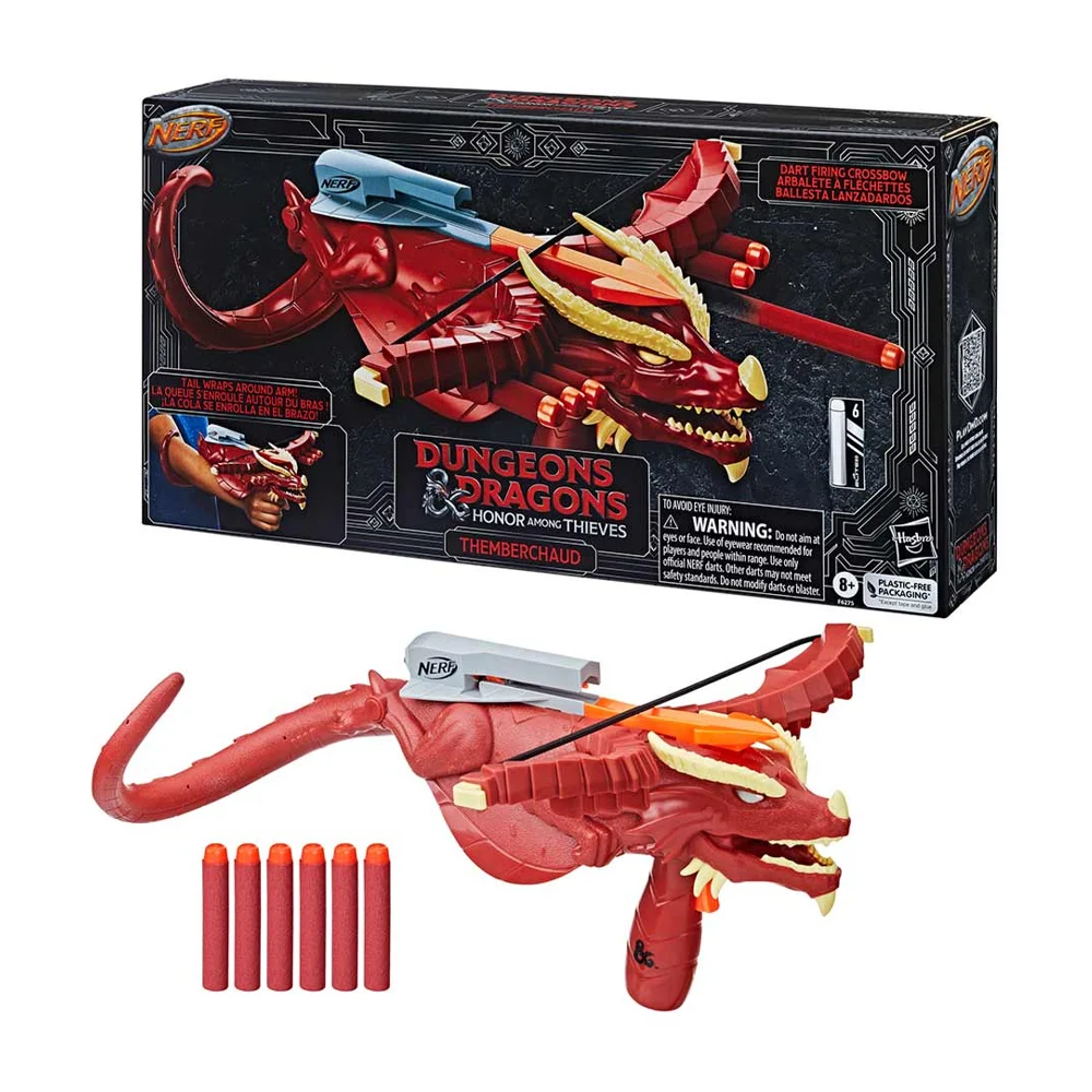 Lanzador de dardos nerf, edición dungeons & dragons, 6pzas / f6275