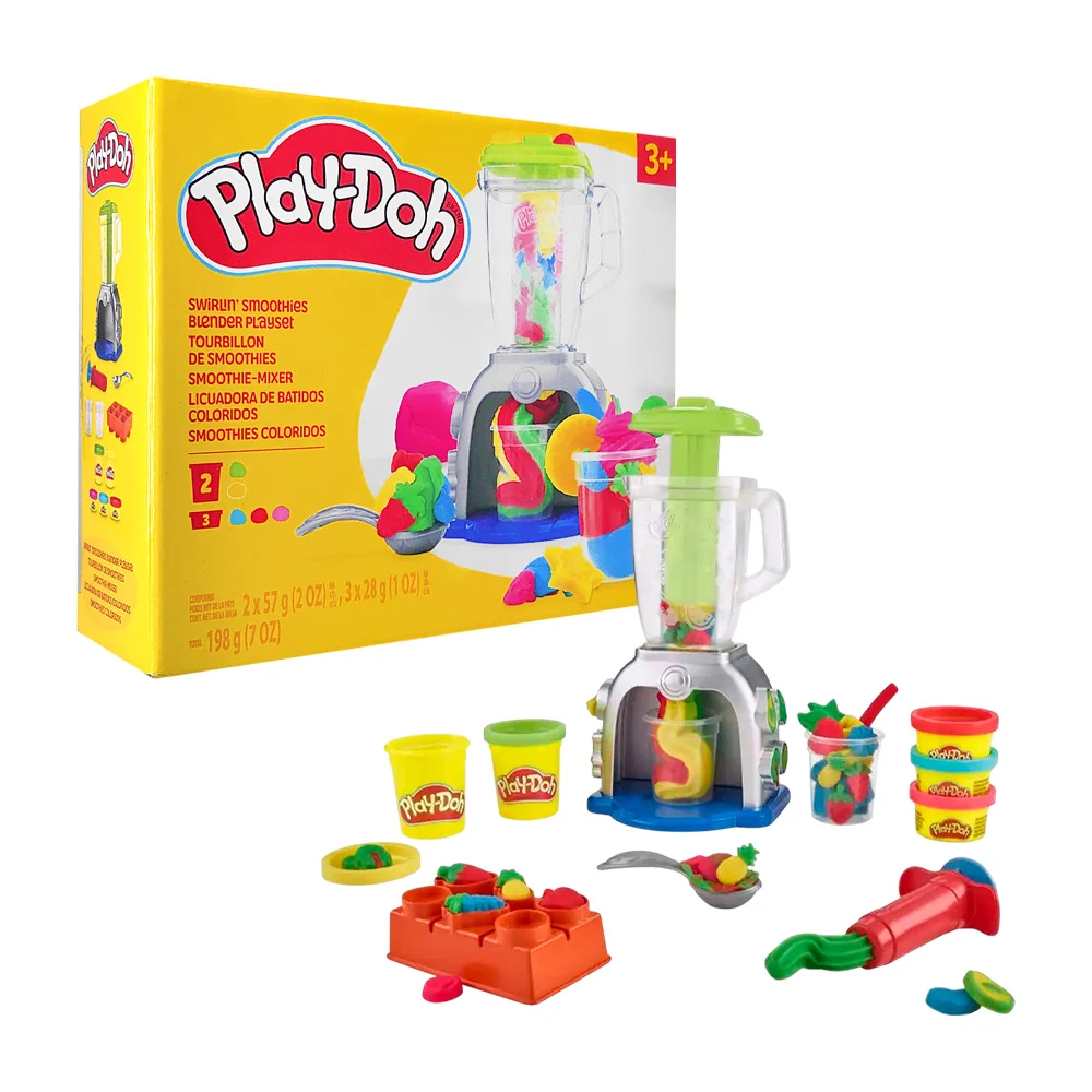 Set play-doh, licuadora de batidos coloridos con 5 masitas y accesorios / f9142