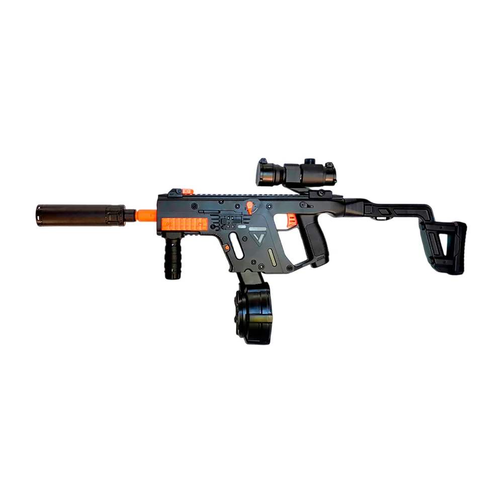 Pistola de hidrogel vector gun de juguete con balas de hidrogel 7-8mm manual y eléctrica con detalles naranjas / f930a-1