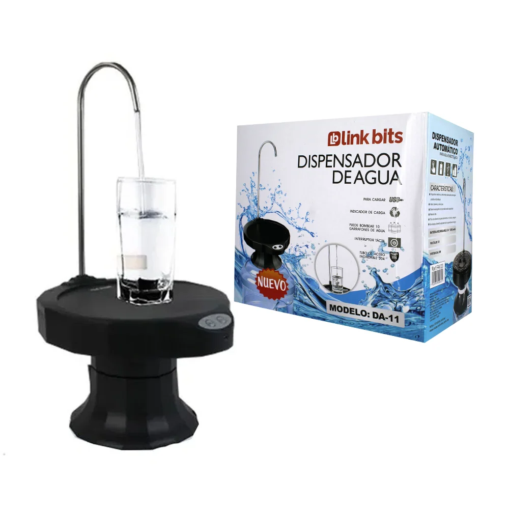 Dispensador de agua automático recargable con base para poner vasos, 5v, 5w / da-11