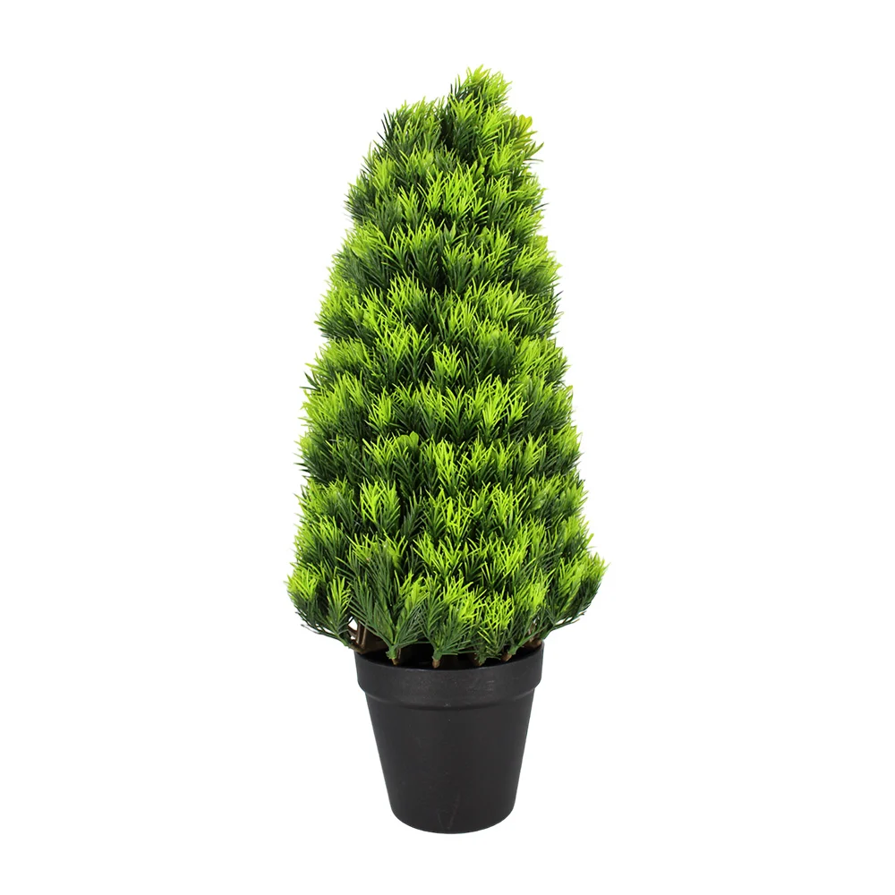 Maceta redonda con árbol pino artificial de 40cm / hl-fa2085