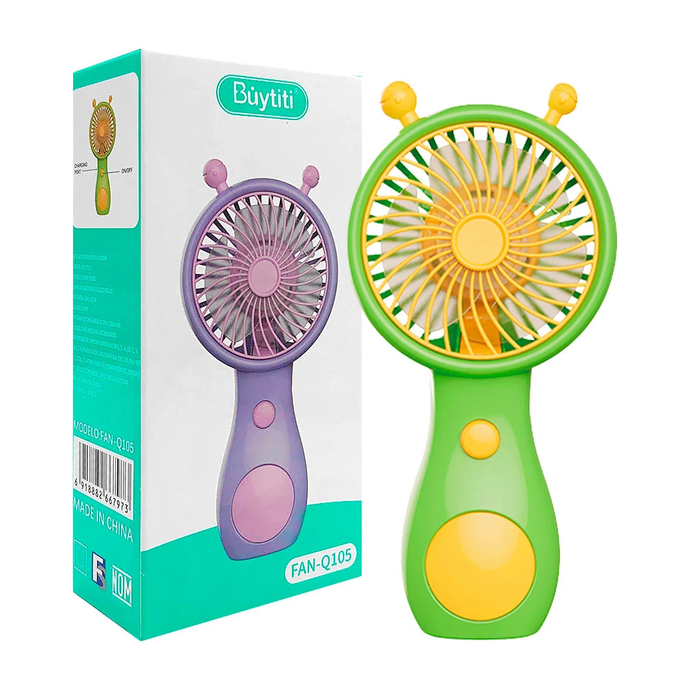 Mini ventilador de mano recargable buytiti con diseño de marciano, variedad de colores / fan-q105