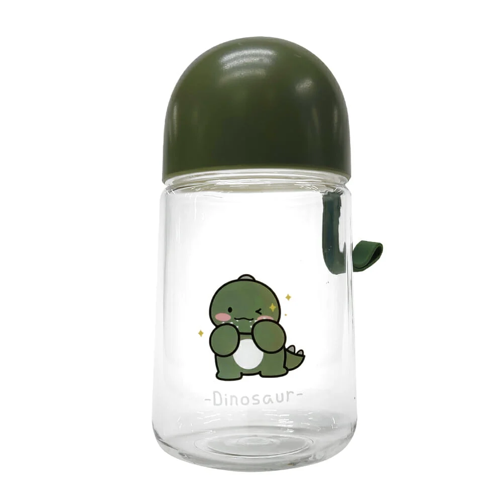 Botella de plástico con diseño de dinosaurio, 400ml, variedad de colores / fb-2604