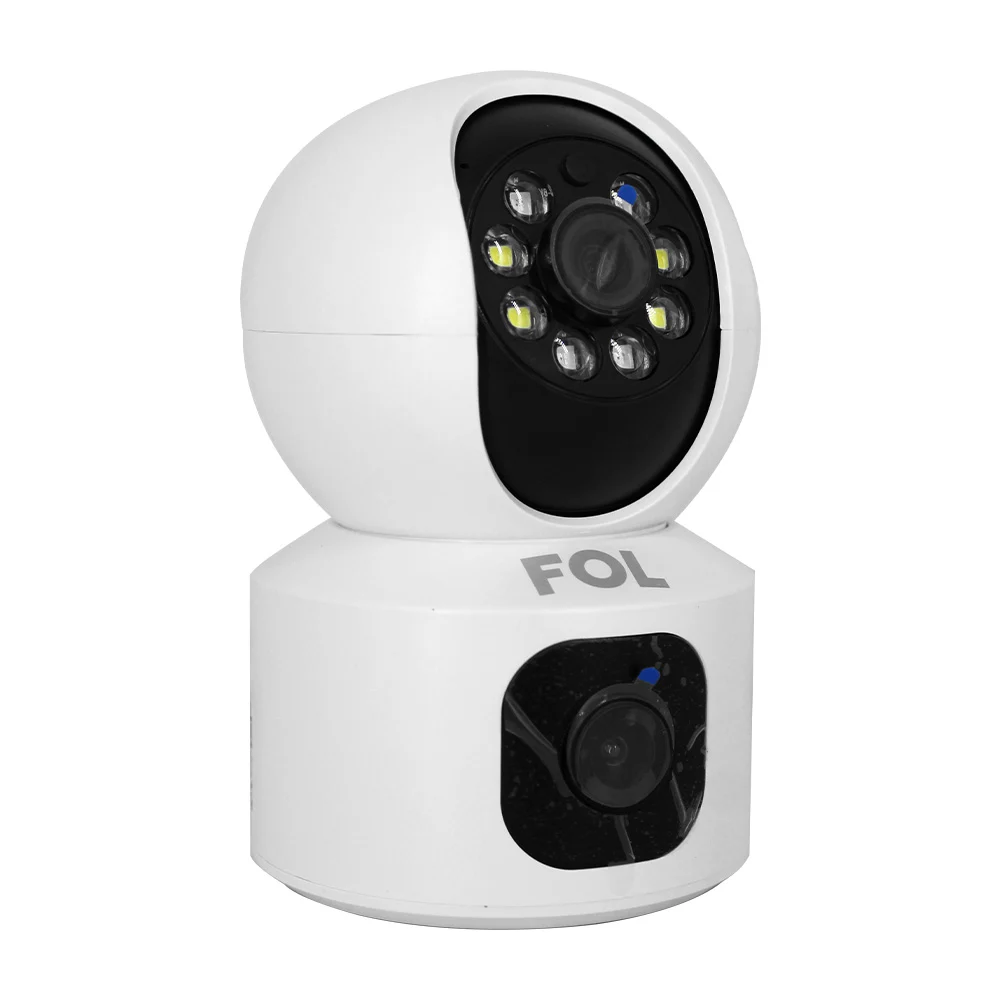 Cámara de vigilancia wi-fi con resolución full hd 1080p, visión nocturna y doble lente / 107602