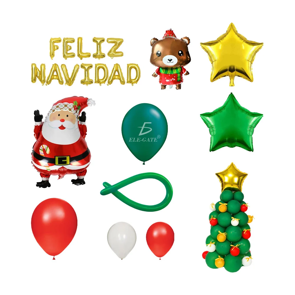 Set de globos con temática de feliz navidad / fes.l262
