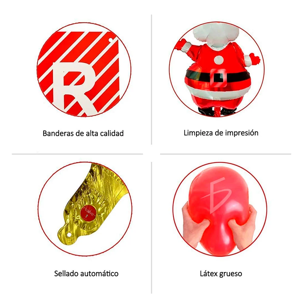 Set de globos para decoración con temática navideña de feliz navidad / fes.l270