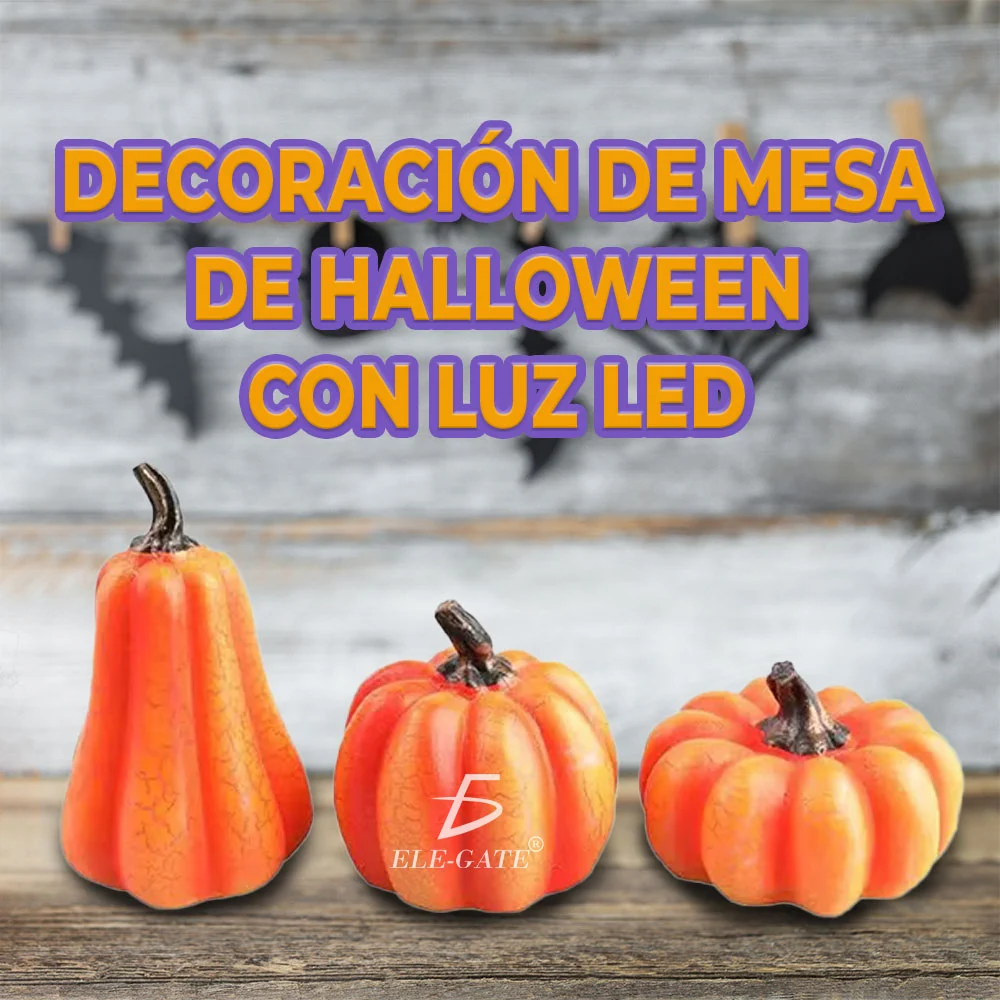 Decoracion de halloween elegate en forma de calabaza con luz led