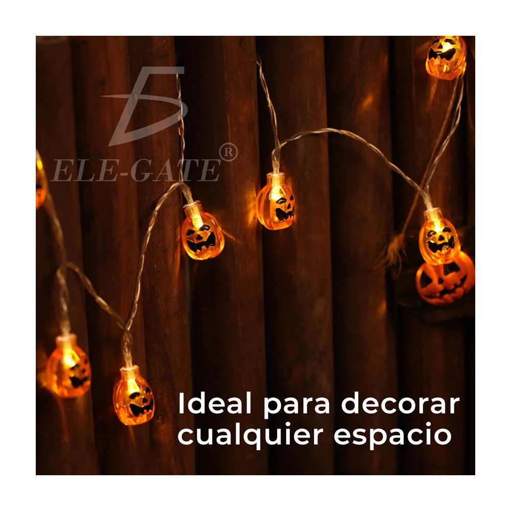 Guirnalda de luces led con diseño de calabazas para decoración fiesta halloween