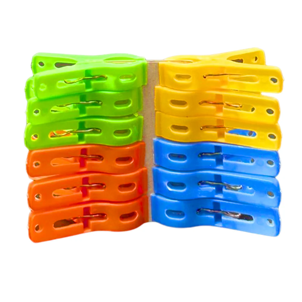 Paquete yun po con 12 pinzas de plástico para ropa, variedad de colores / fh-0010