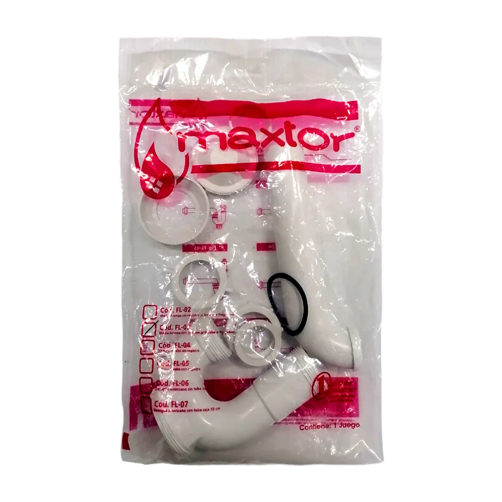 Juego de media trampa con registro para lavabo o fregadero / maxtor / fl-03