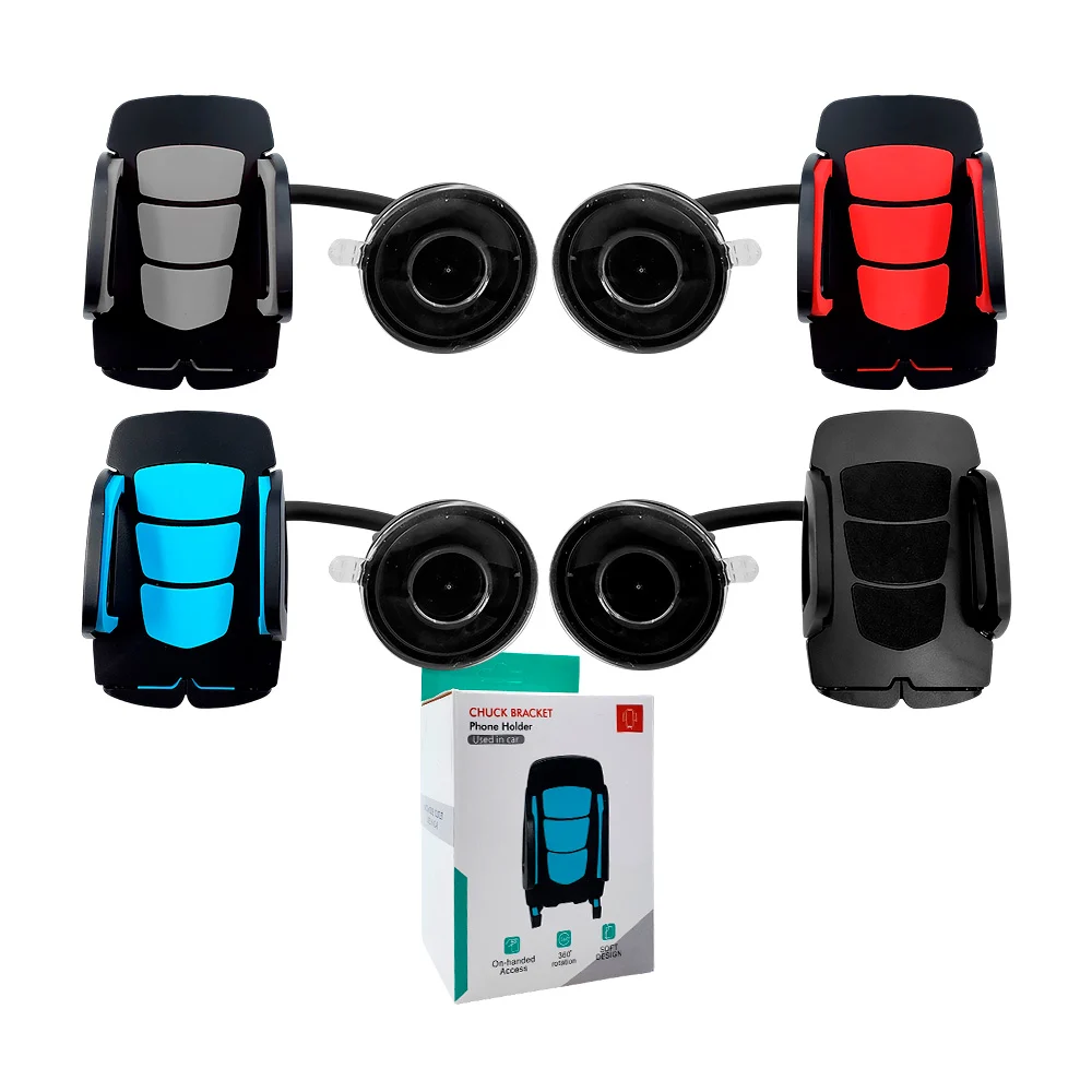 Soporte de celular ajustable con pegamento para carro automóvil, variedad de colores / chuck bracket / fl-53