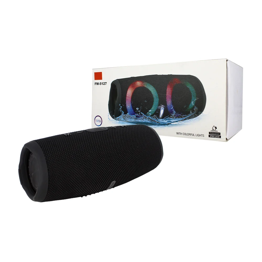 Bocina cilíndrica bluetooth con luces l...