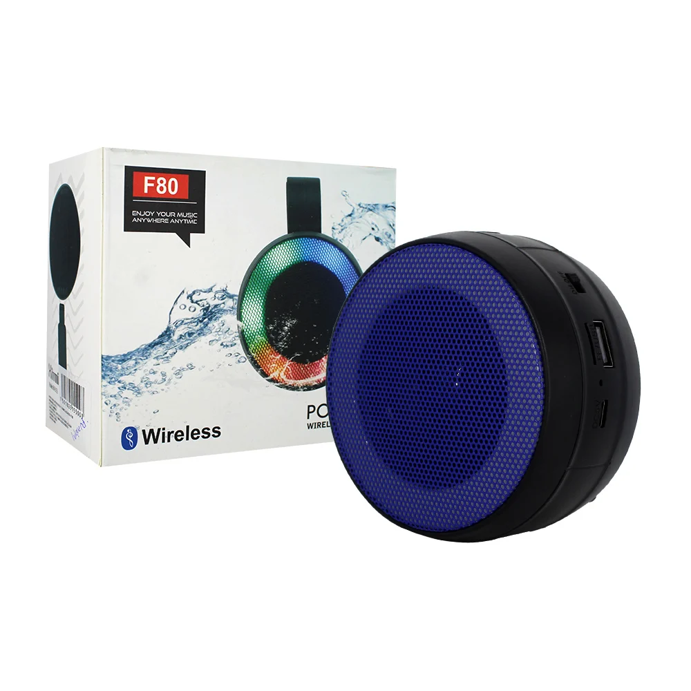 Bocina circular bluetooth con soporte para bicicleta o moto y luces rgb, variedad de colores / f80