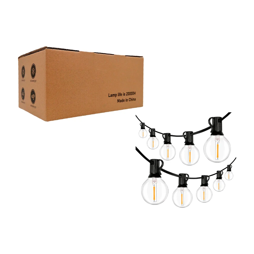 Serie guirnalda con 15 focos transparentes de luz cálida / ting shen / ts-24