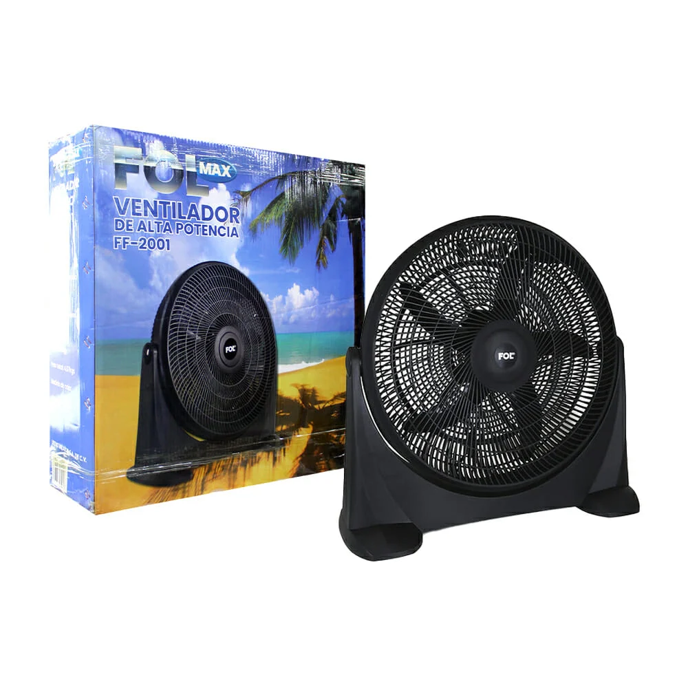 Ventilador redondo de piso fol max 20 pulgadas con 5 aspas de plástico / ff-2001